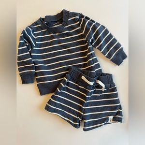 Carter’s 9 mo navy and white stripe shorts outfit